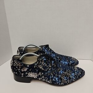 Twenty Black and Blue Sequin Loafers